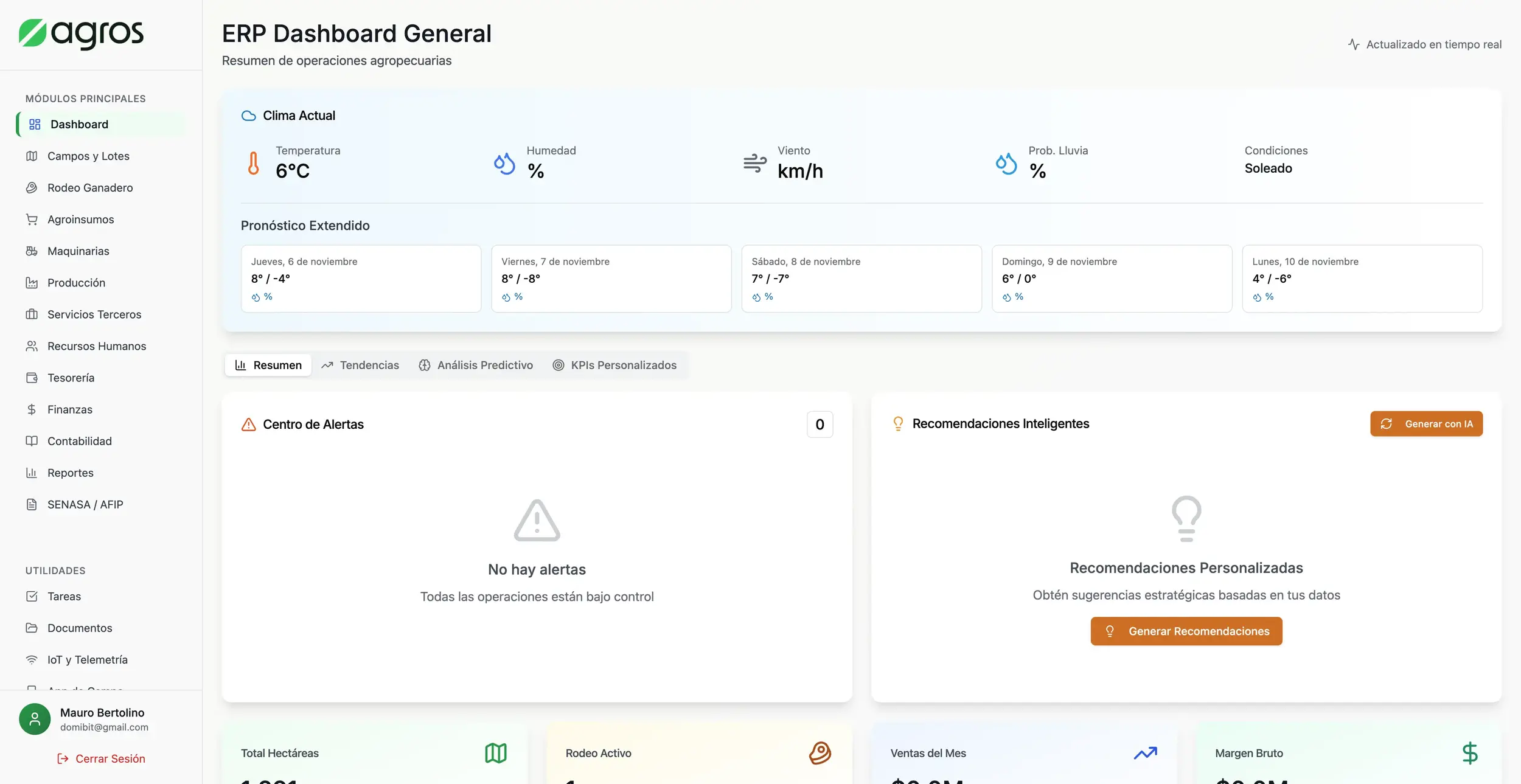 ERP Agropecuario - Software de Gestión Agrícola Ganadero