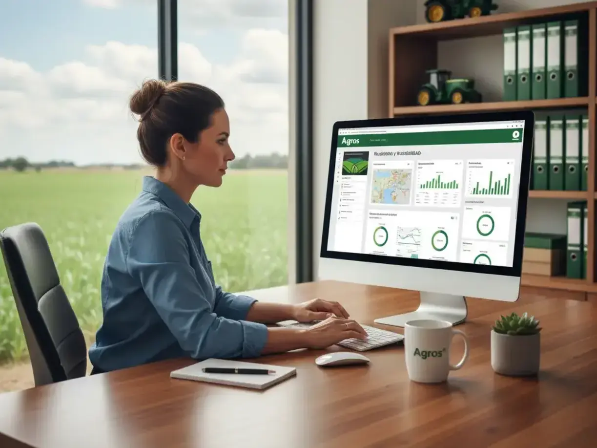 Mujer Administrando Empresa Agropecuaria con un ERP Mujer Administrando Empresa Agropecuaria con un ERP