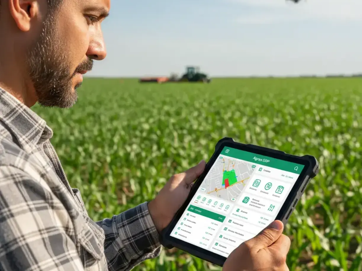 Productor Agropecuario con ERP en su Tablet